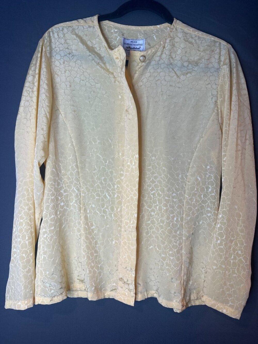 Vintage Pendleton Miss Sophisticates Womens 10 Bright Yellow Blouse Mod 60s 70s